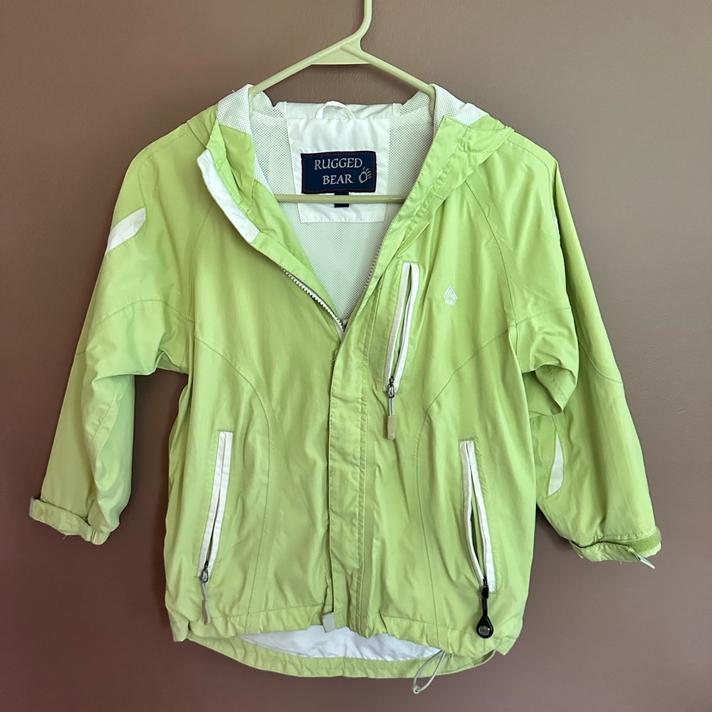 Rugged Bear Rain Jacket Kids Size 6 Lime Green